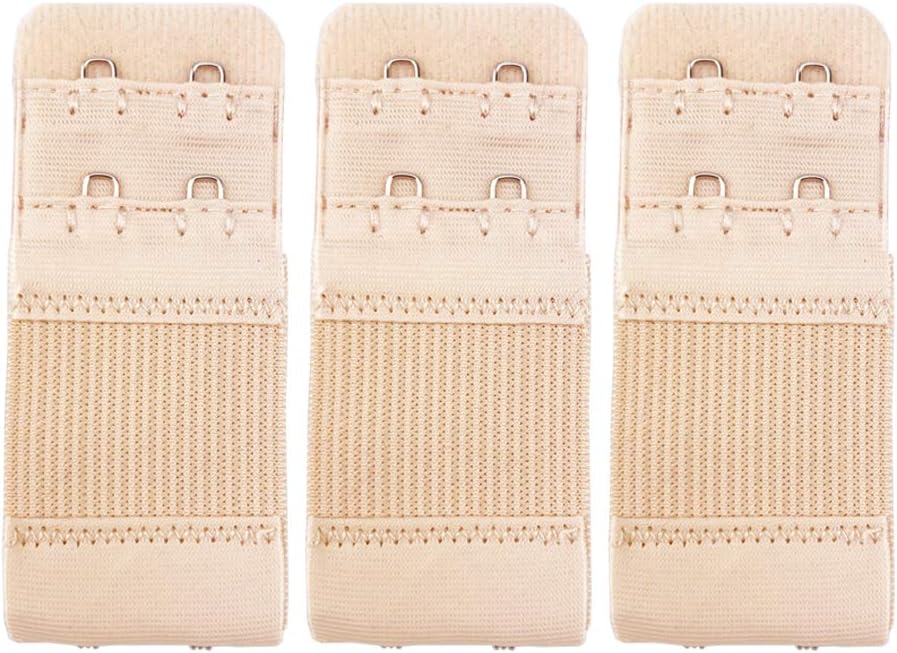 3pcs Women Ladies Soft Comfortable Back Bra 2 Hooks Band Extension Strap Extender