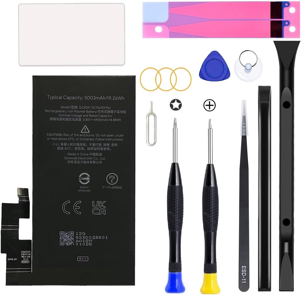 Pixel 7 Battery Replacement Kit,2025 New Upgraded Battery Replacement for Google Pixel 7 Model GVU6C, GQML3, GO3Z5 with Professional Repair Tool Kits