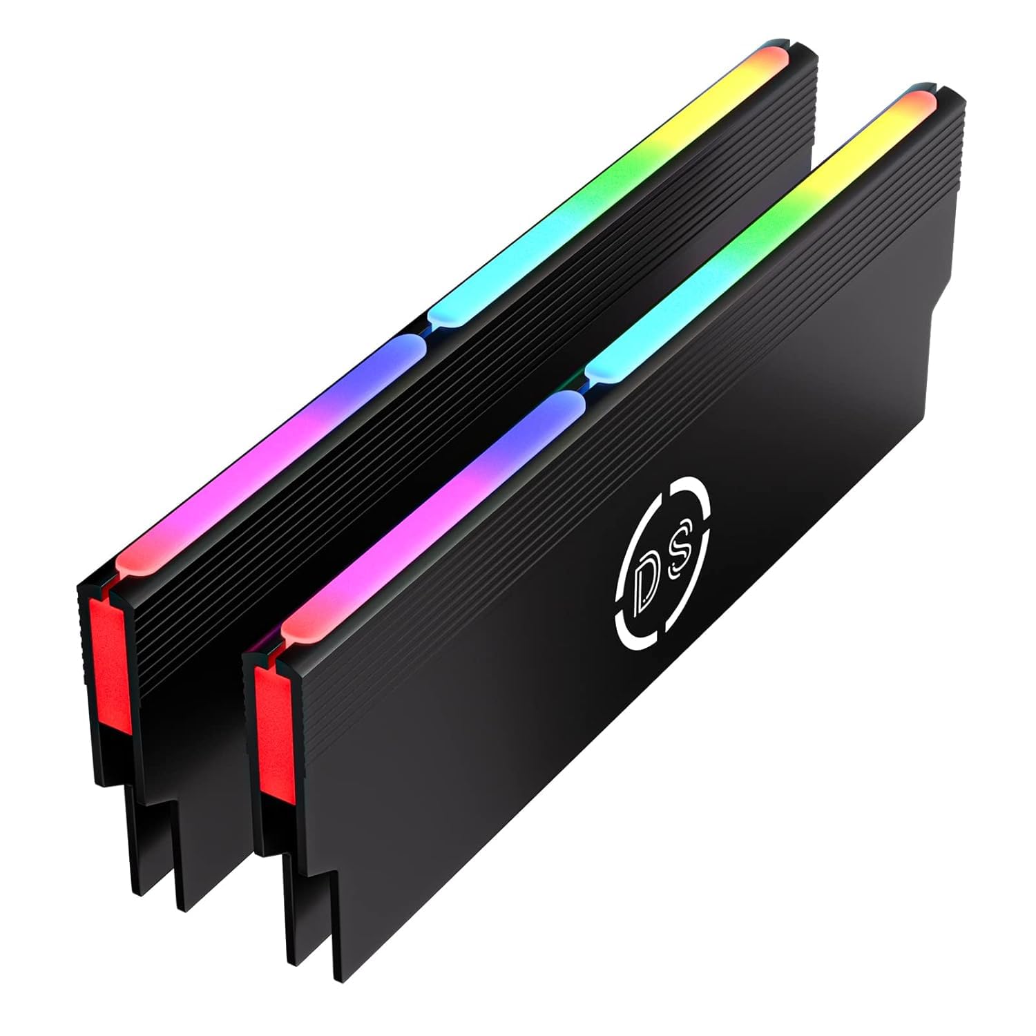 DS Universal RGB RAM Shell Memory Glowing Heatsink for PC Case, LED Cooling Vest Fin Heat Sink for Computer Case DDR3 DDR4 (2nd Gen, M Series)