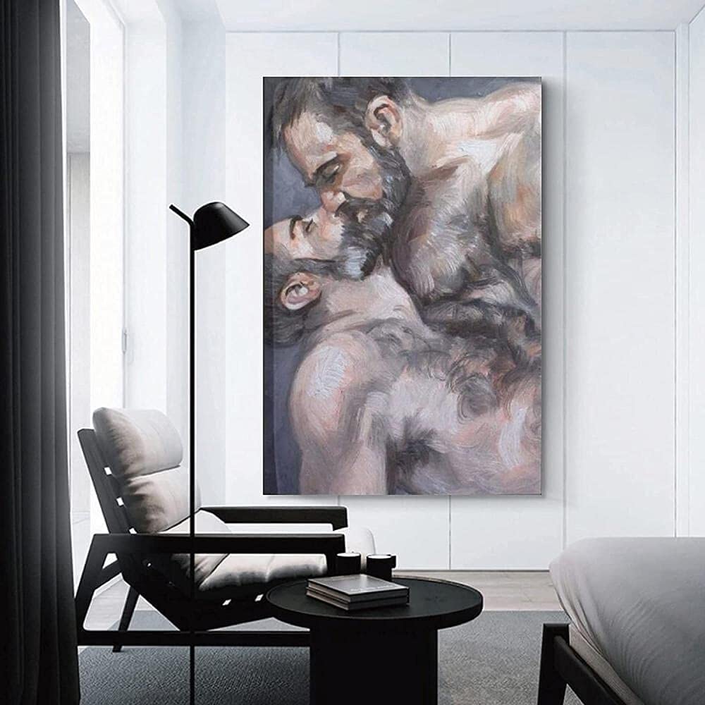 MZeer Ölgemälde-Poster "Gay Mann" | 60 X 80 Cm, Auf Leinwand Gedruckt, Ohne Rahmen – Moderne Wandkunst