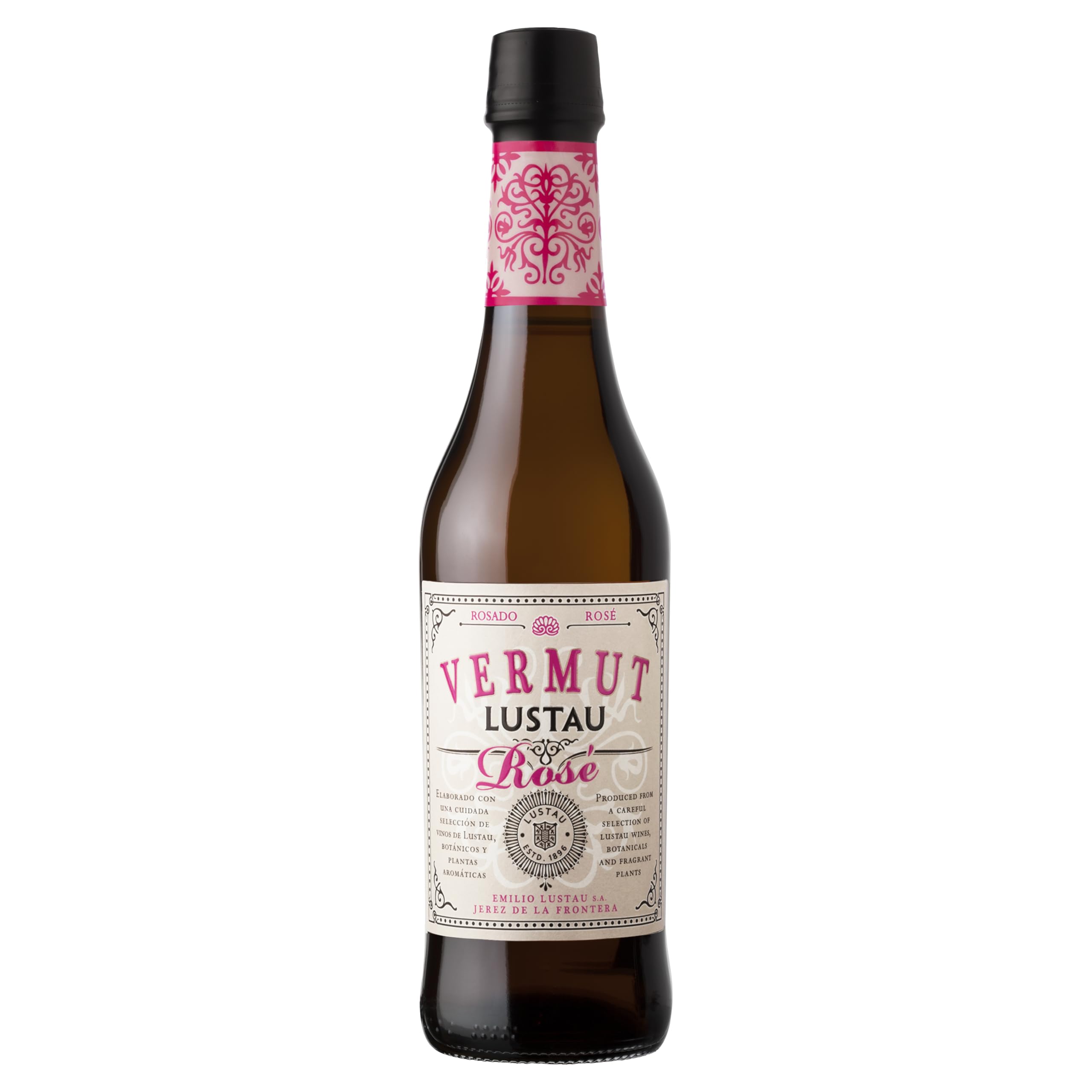 Lustau Vermut Rosado Rosé Vermouth, 50cl, 15% ABV, Dry Vermouth from Jerez Spain, Blend of Three Wines, Complex and Distinctive Red Vermouth, Drink Chilled or In Martini