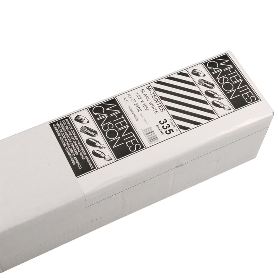 Canson MiTeintes Papier à dessin 160g/m² Grain nid d'abeille 1,52 x 10 m Blanc
