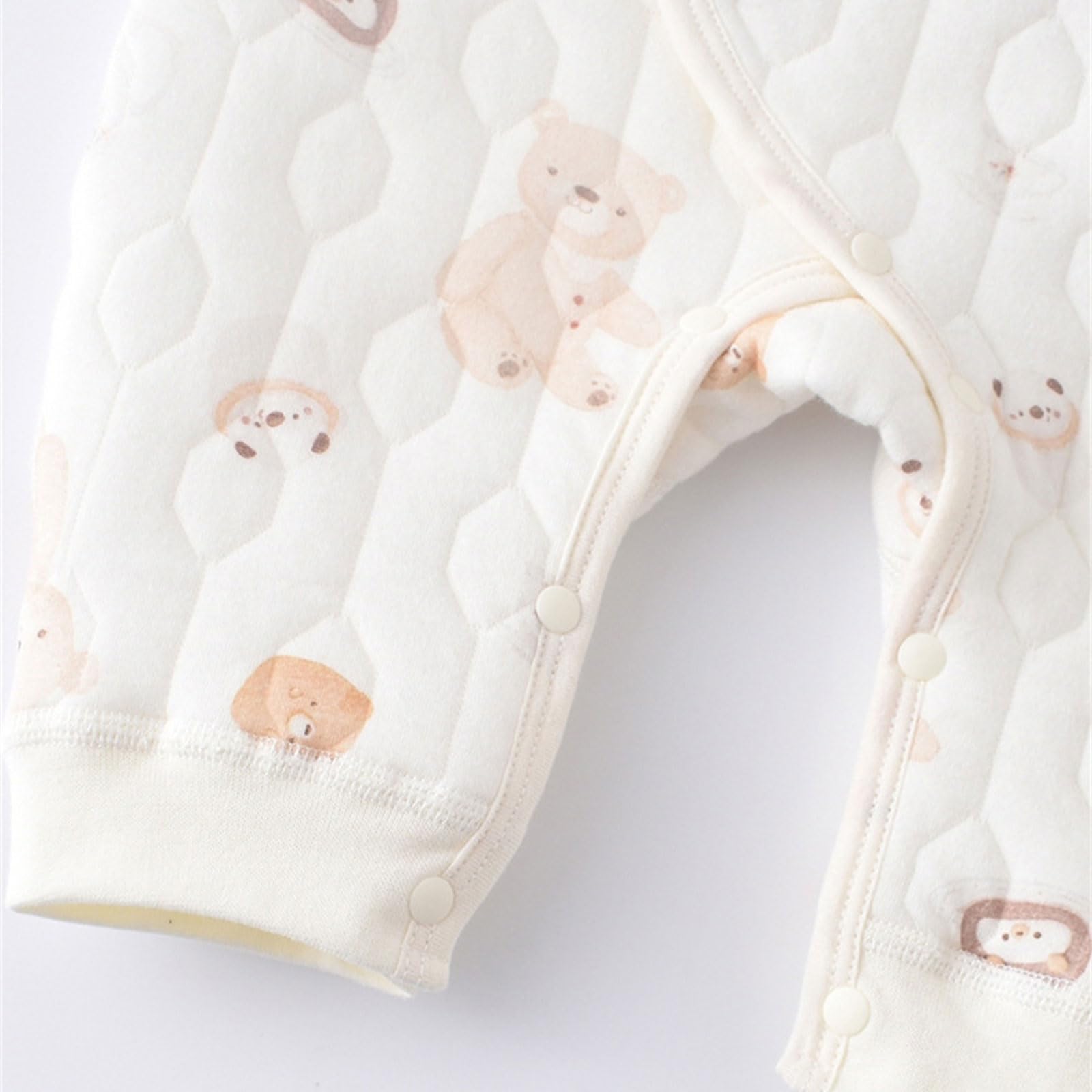 Mameluco infantil unisex para otoño e invierno, de algodón, acolchado, de manga larga, para recién nacidos de 0 a 1 meses