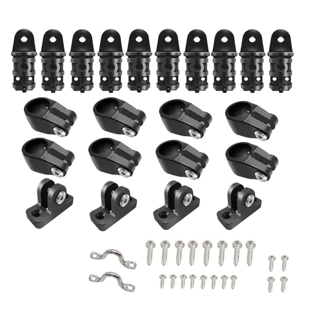 Photo 1 of 22Pcs Bimini Top Fittings Hardware 7/8" Nylon Boat Top Fittings Hardware 4 Bow Bimini Top Hardware Fittings Set Boat Canopy Parts