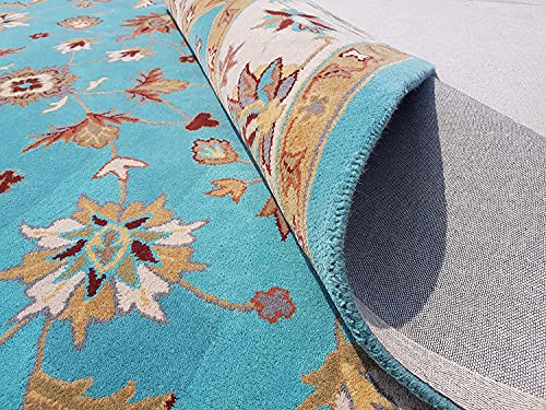 Image of Mordern Design Handmade Tufted Carpet Pure Woollen Export Quality Carpet for Living Room, Bedroom Hall [ Size 9 x 9 Round, Color Multi T2 ]