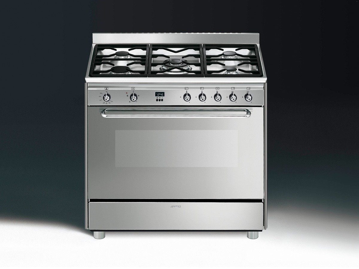 Smeg SCD90GVX four et cuisinière Acier inoxydable Gaz A - Fours et cuisinières (Cuisinière, Acier inoxydable, Rotatif, Devant, Électronique, Gaz)