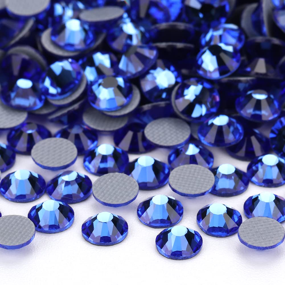 Strass Hotfix blu per scarpe Borse Unghie Artigianato Tessuto Decorazione per indumenti Accessori per gioielli DiY-157 Dark Indigo, 4mm SS16 1440 pezzi