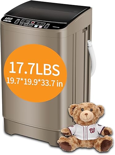 Miniatura 9 de KRIB BLING Lavadora completamente automática de 17.7 libras, pequeña compacta, portátil, programa de 10 lavados y lavadora compacta de 8 niveles de