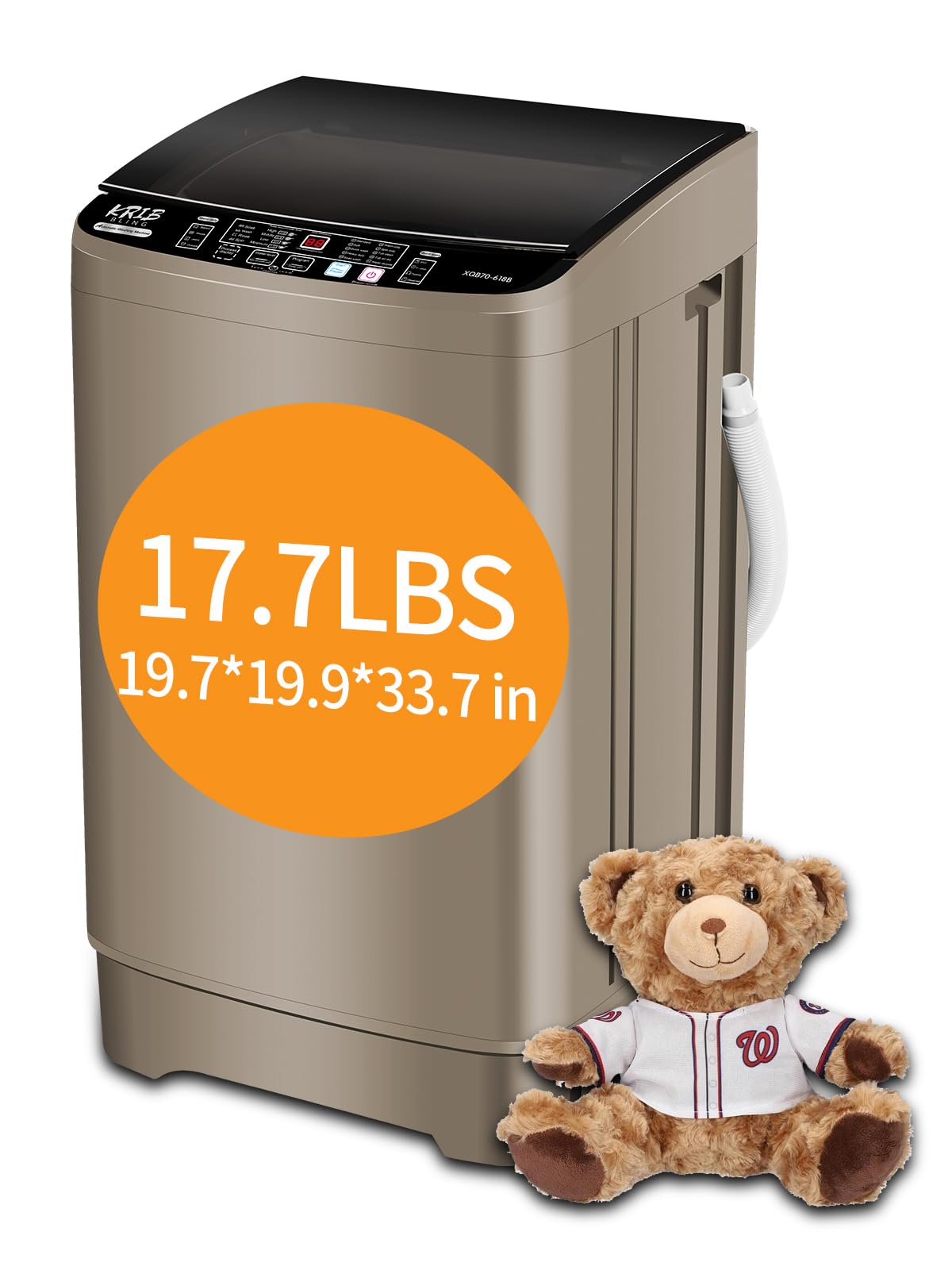 Amazon.com: Full-Automatic Washing Machine 17.7 lbs Small Compact