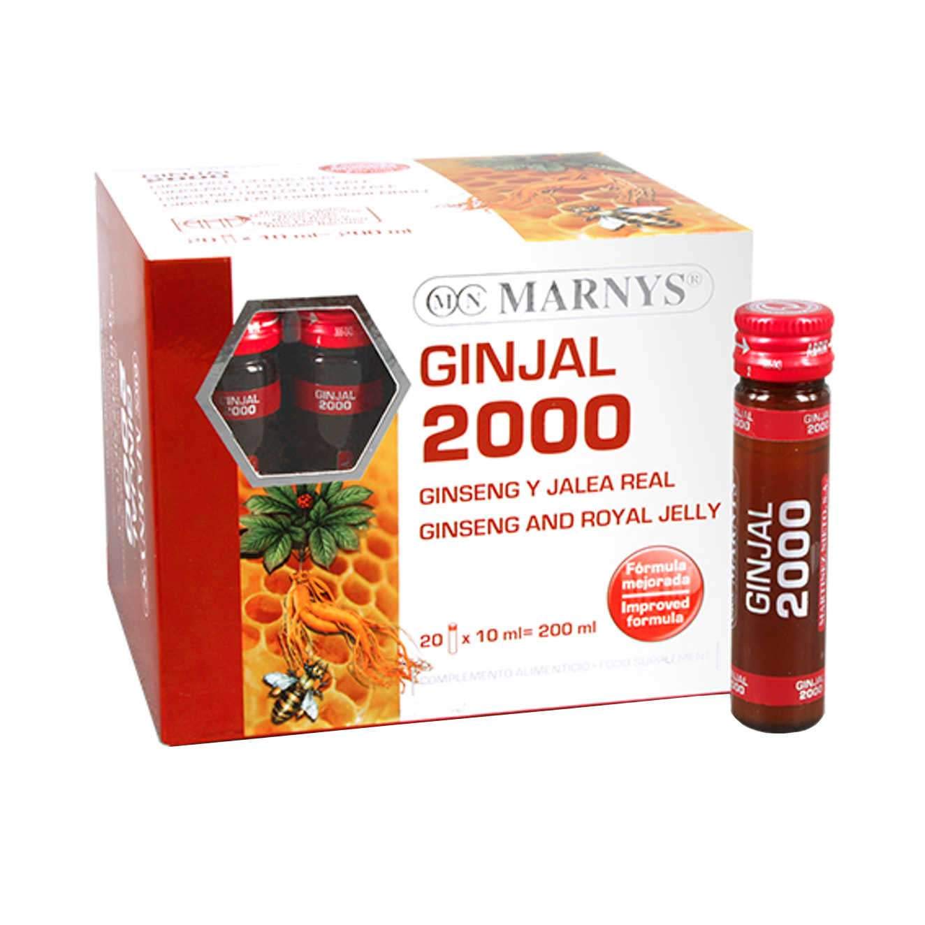 Marnys Ginjal 2000, Royal Jelly 10ml Vials With Ginseng & Vitamin C, Pack of 20's