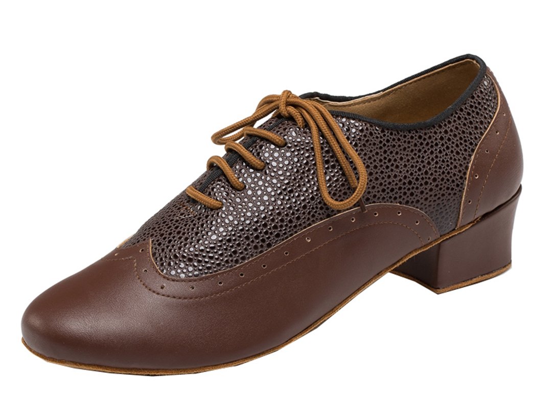 MGM-JoymodMen's Classic Lace-up Snakeskin Leather Closed Toe Practice Social Dacne Salsa Chacha Samba Jazz Rumba Ballroom Latin Modern Dance Shoes