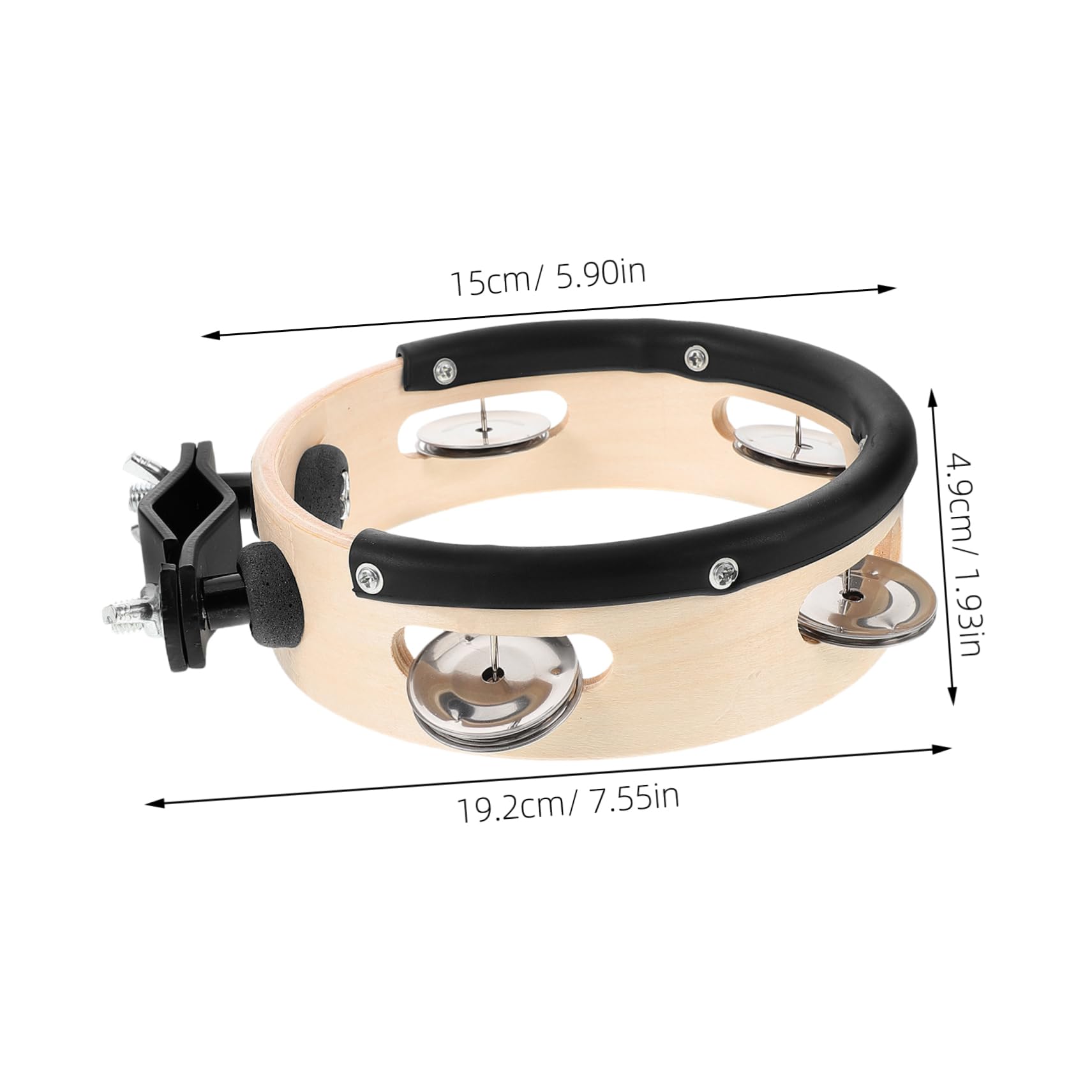 OFFSCH Drum Set Tambourine for Hi Hat 6'' Sturdy Percussion Instrument Replacement Tambourine Clamp Bright Tone