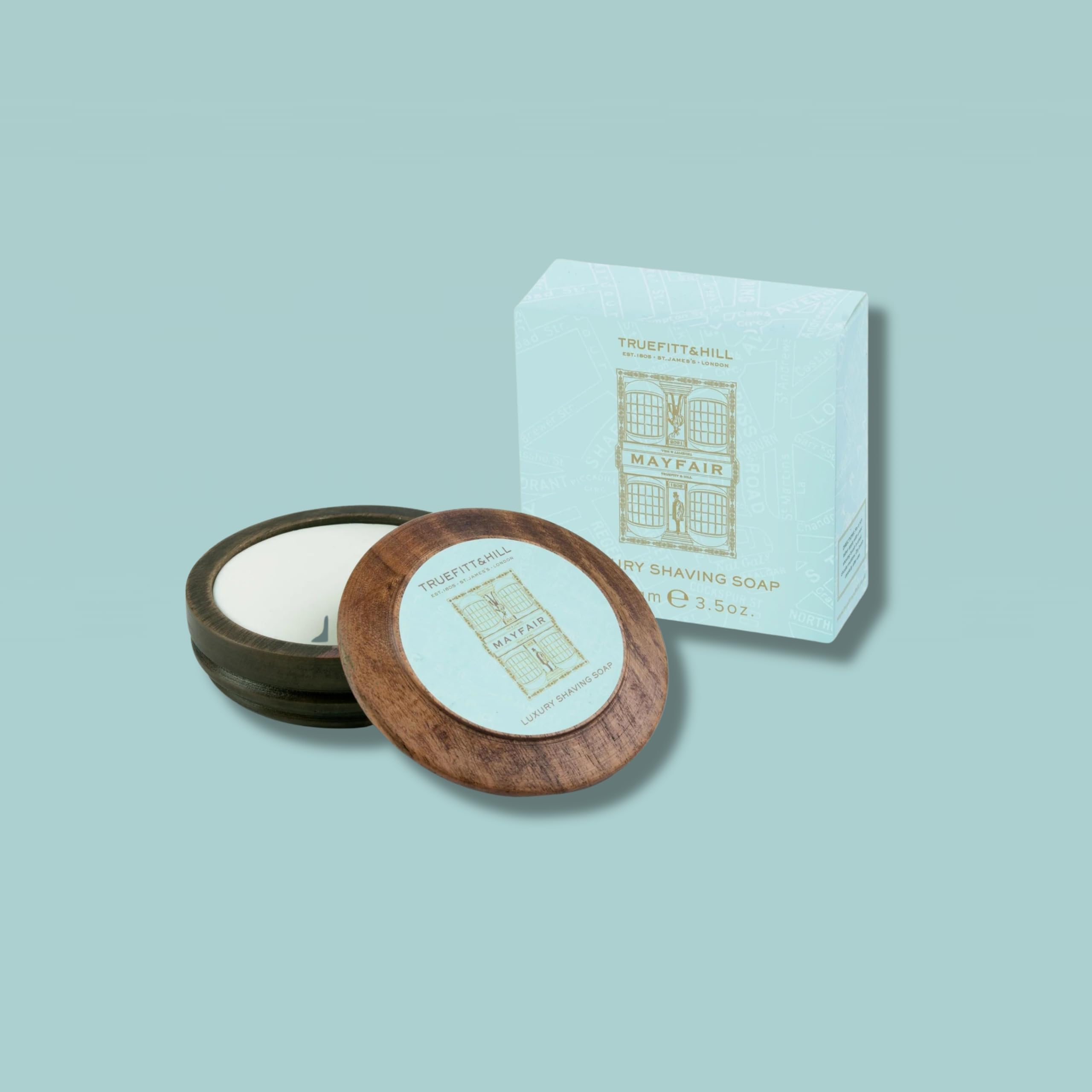 Mayfair - Sapone da barba in ciotola di legno