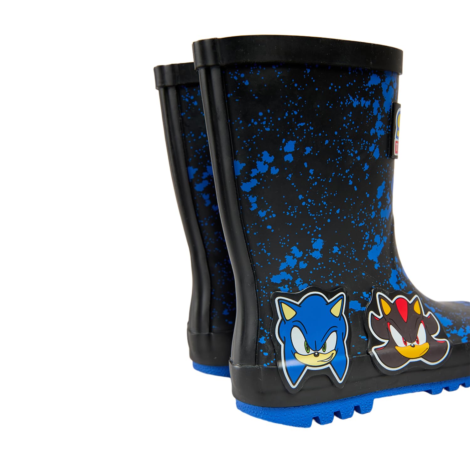 Sonic The Hedgehog Stivali di gomma per bambini | Stivali di gomma per bambini | Stivali da pioggia impermeabili per ragazzi | Blu Nero | Taglie UK 8-1