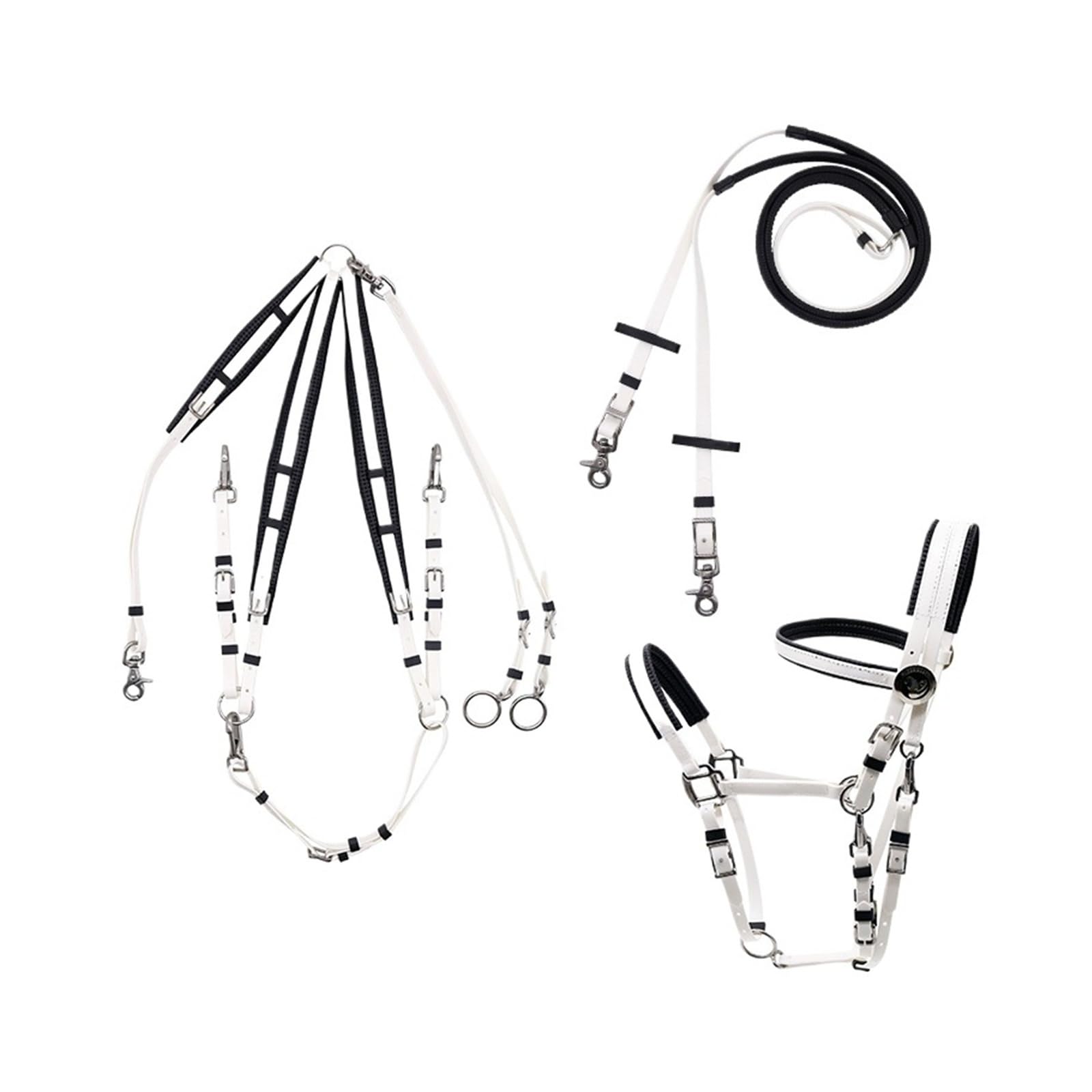 Endurance Horse Tack - Juego completo de cabestro estilo brida de nailon de cuero y PVC, juego completo de equipo de equitación, disponible (naranja)
