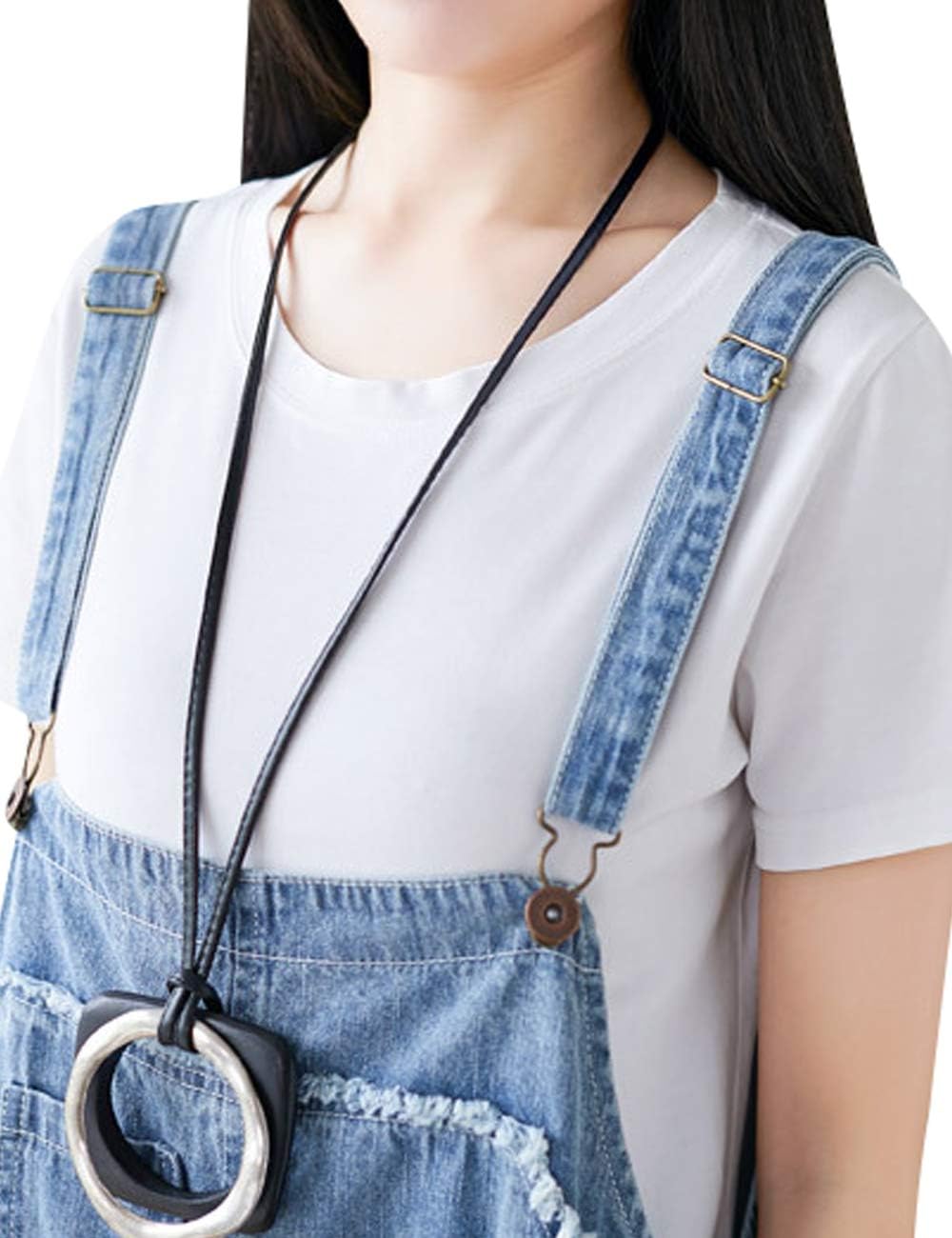 Women's Loose Baggy Denim Wide Leg Jumpsuit Rompers Overalls