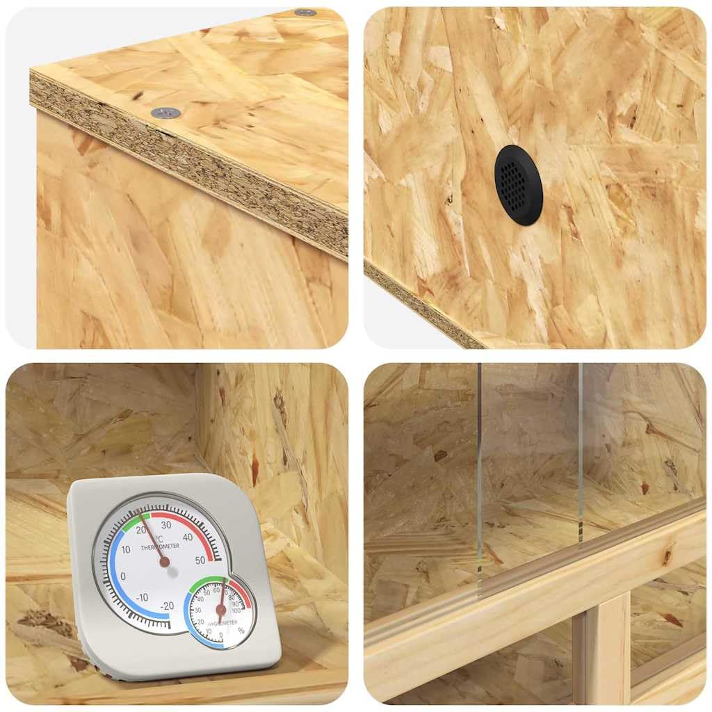 vidaXL Terrario Marrón 80 x 50 x 100 cm OSB, Vivienda rústica Rectangular, hábitat Resistente para Reptiles, Espacio Ideal para roedores y más