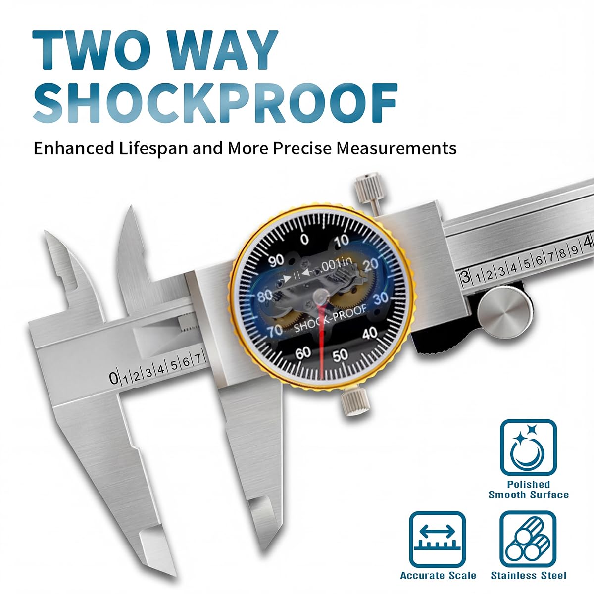Precision Dial Calipers - 0-6 Inch, 0.001" Accuracy -4 Precision Dial Calipers - 0-6 Inch, 0.001" Accuracy -4