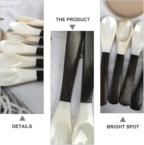 Miniatura 5 de 2 cucharas creativas con mango de madera, cucharas de café para caviar, postre, café, helado