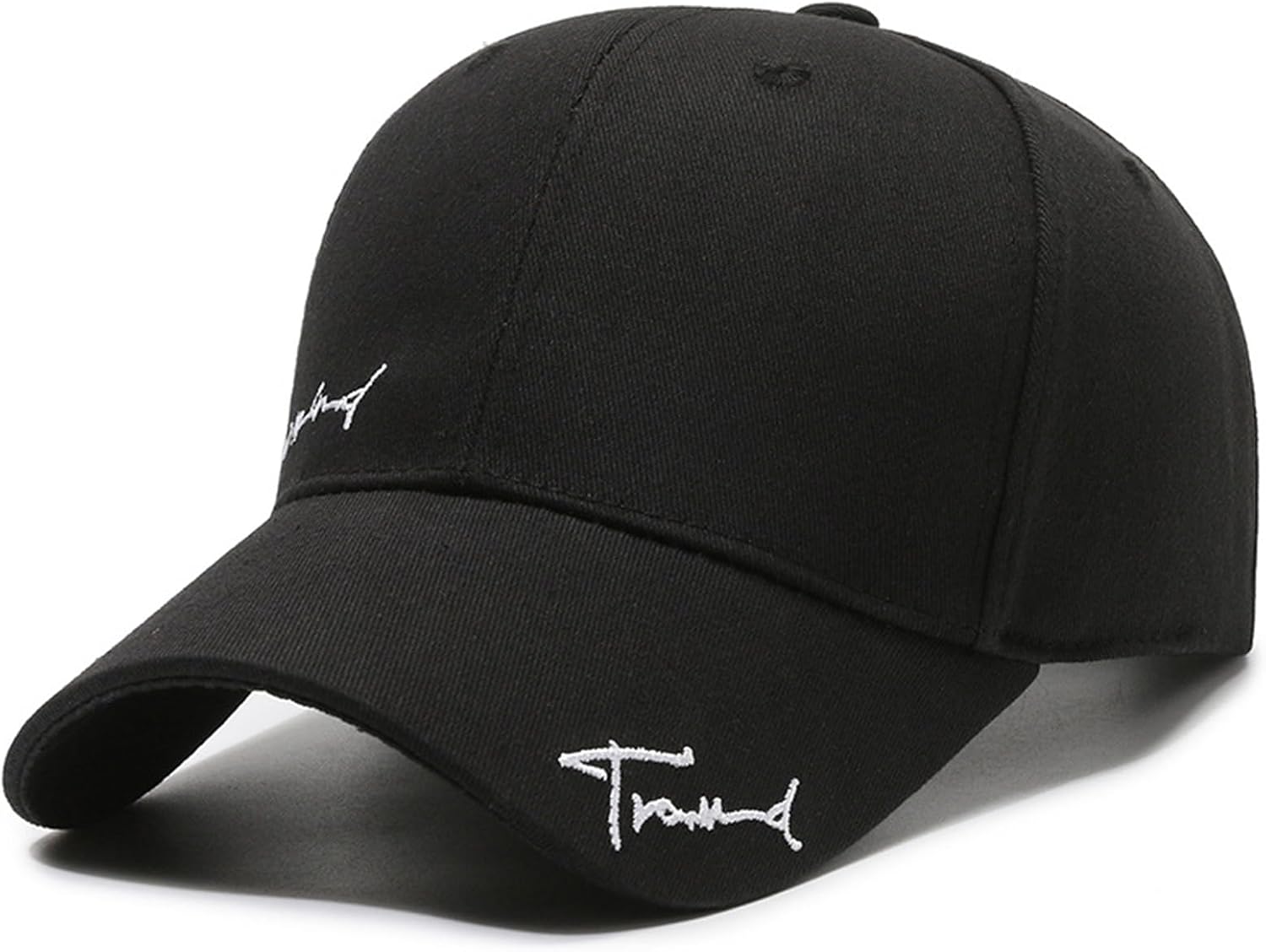 Embroidered Letter Baseball Cap Casual Men and Women Outdoor Sun Protection Fishing Golf Baseball Cap Black