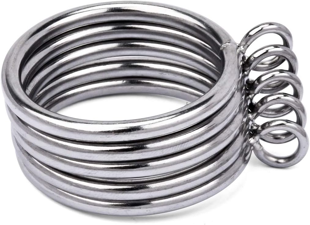 72 Pcs 1.5-Inch Inner Diameter Curtain Rings with Eyelets,Fits Up to 1 1/4-Inch Rod - Satin Nickel