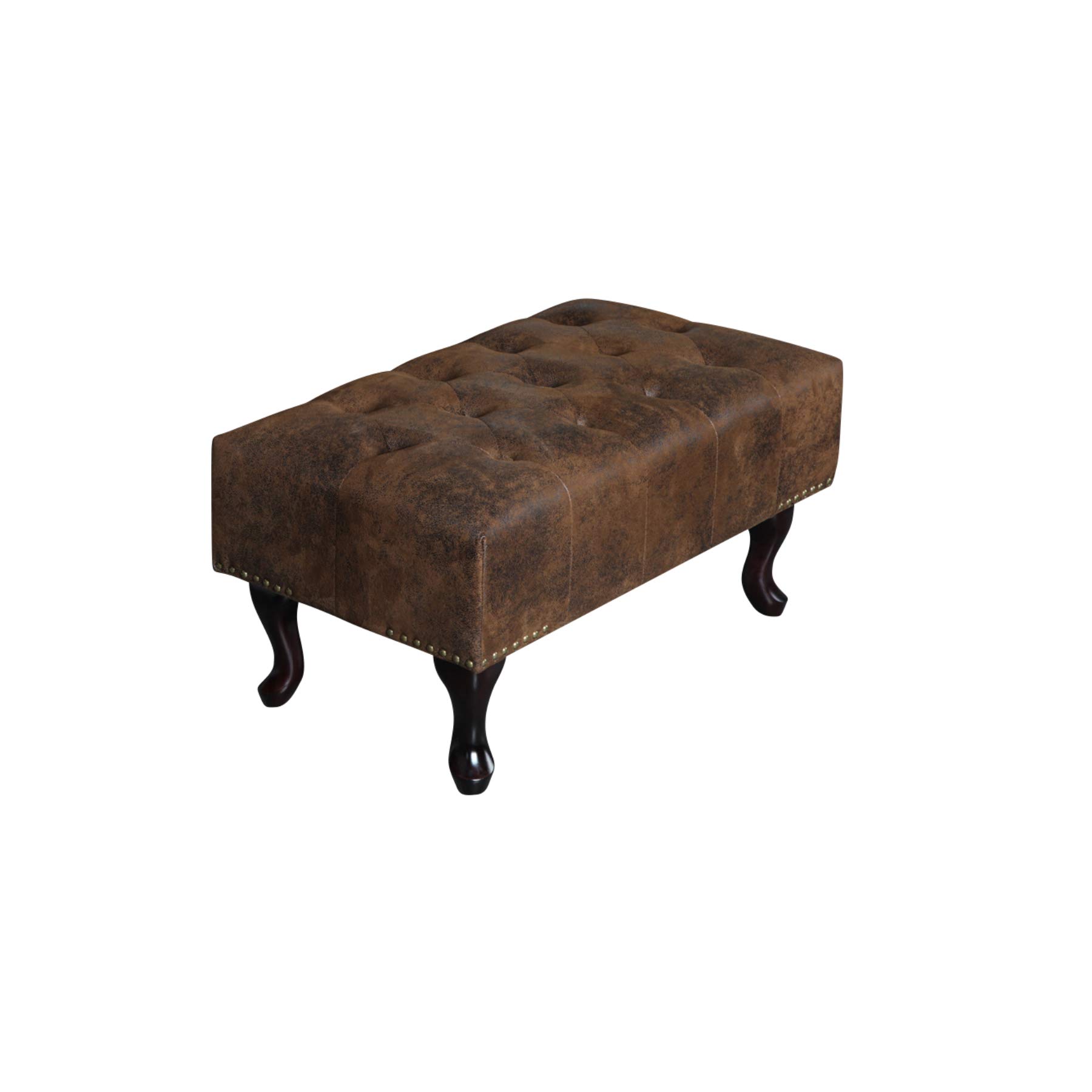 invicta INTERIOR Design Chesterfield Fußhocker im Antik Look Hocker Sitzhocker Wohnzimmer Polsterhocker
