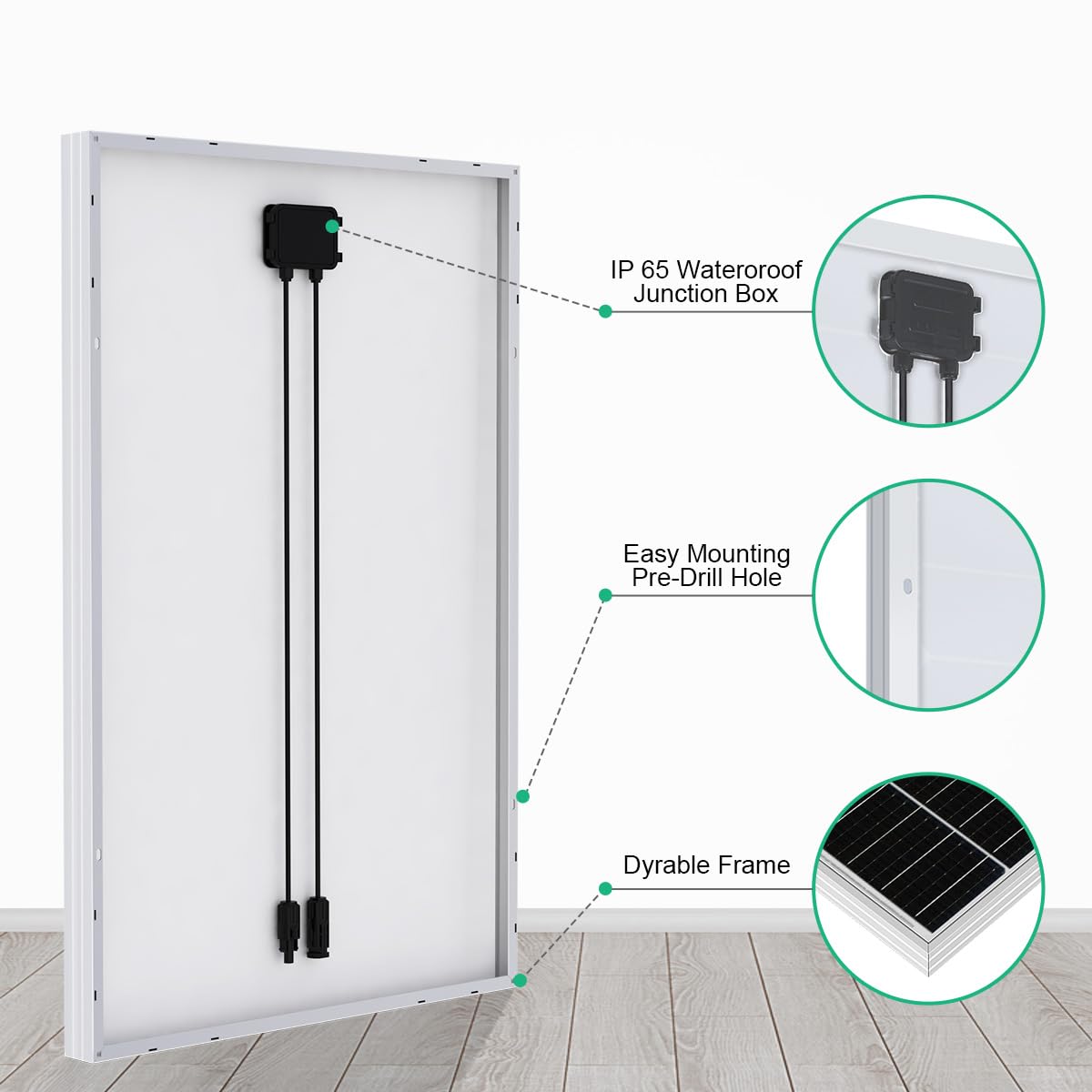 ECO-WORTHY 120W Solarpanel Kit: 120W12V Monokristallinem Solarmodul + 30 A Solarladeregler + 5m Solarkabel + Z-Befestigungsklammern für Wohnmobil,Wohnwagen,Haushalt und Off-Grid-System