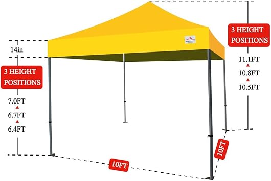 300D Classic 10x10 Ez Pop up Canopy Instant Tent Outdoor Party Portable Folded Commercial shelter, with Wheeled Carrying Bag Steel Red White Strip