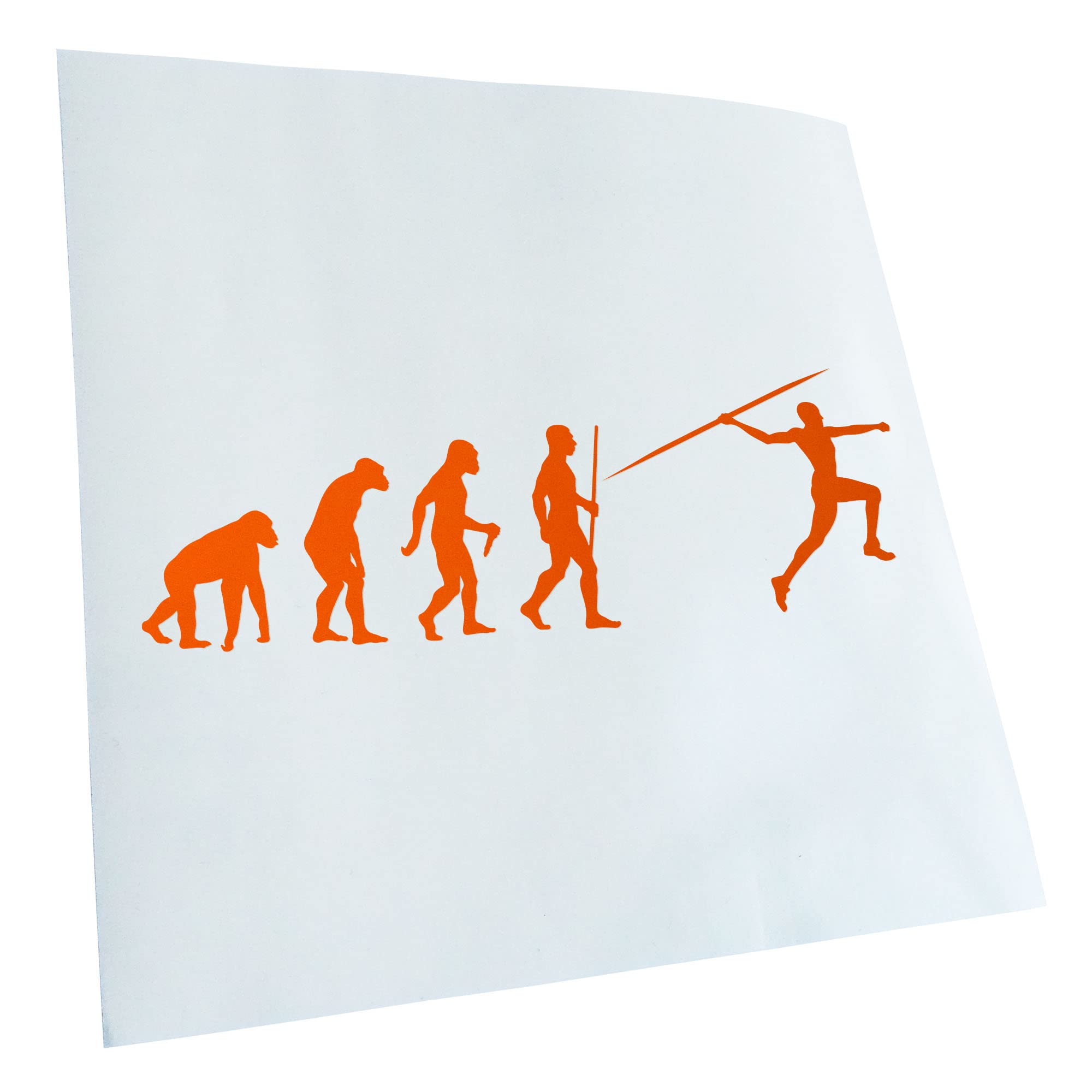 Kiwistar Orange-35 - Car Sticker - Javelin Throw Evolution - Orange - 24 X 8 Cm - Rear Window Car Sticker Weatherproof For Car Truck Moped Truck - Sticker Exterior Self-Adhesive Tuning Accessories For Windows