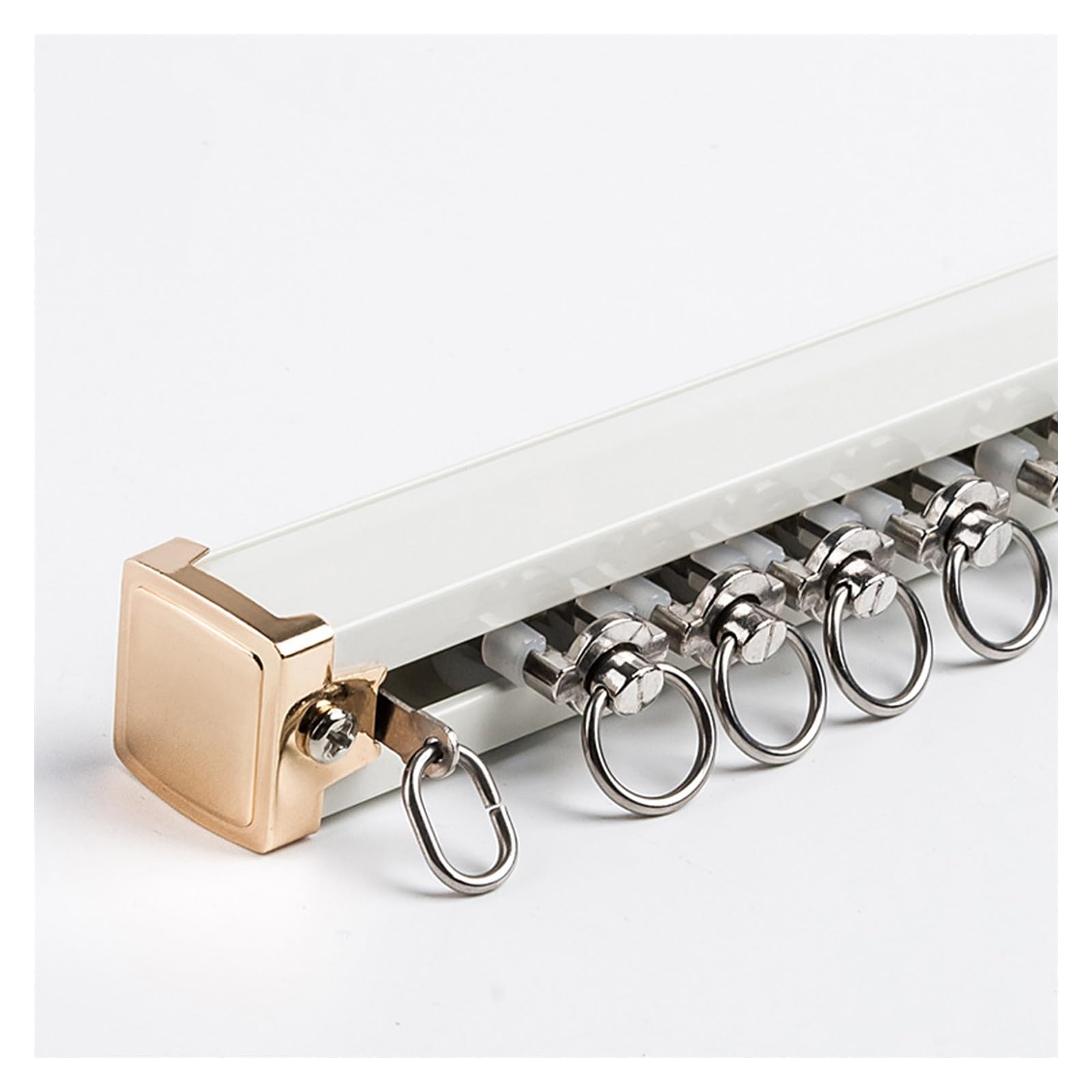 Robustes Vorhangschienensystem für Decke oder Wand, 300 cm, weiße Gardinenstange mit Rollen, ideal für Bauernhaus und Außenbereich
