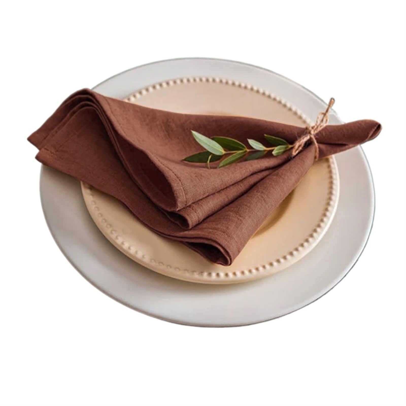 serviettes napkins Set of 6 40x40cm Table Cloth Napkins Polyester Thicken Placemat Reusable for Kitchen Dining Wedding Decoration for dining wedding party everyday home(Coffee)