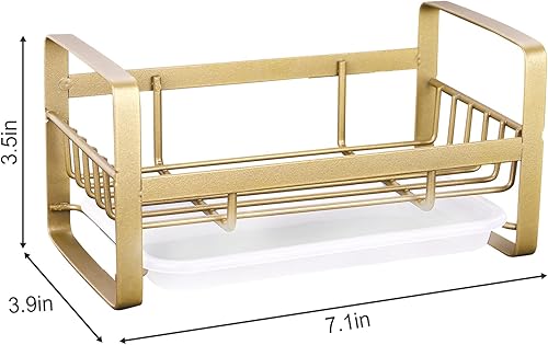 Miniatura 5 de VANTEN Soporte de esponja para fregadero de cocina, soporte de esponja para fregadero de cocina, organizador de fregadero, dispensador de jabonera,