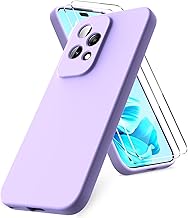 Vansdon Cover Compatibile con Honor 200 Lite, 2 Pellicola Protettiva in Vetro Temperato, Gomma Gel di Silicone Liquida Antiurto Custodia - Viola chiaro