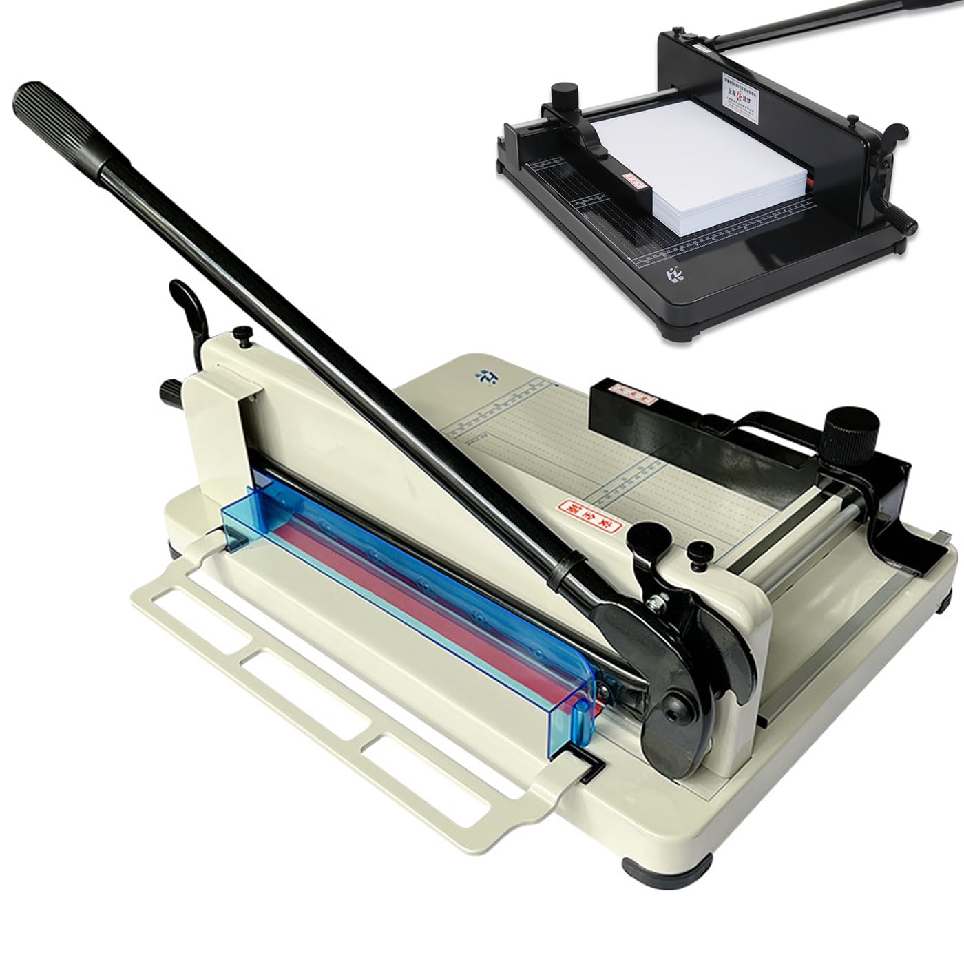 Taglierina per carta a ghigliottina, resistente, 30,5 cm, industriale, con blocco lama e morsetto automatico, per pelle, PVC, film plastico, cartone