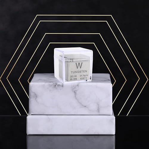 Miniatura 4 de STPCTOU Cubo de tungsteno de metal puro de alta densidad, cubo grabado con láser, para colección de elementos, material de laboratorio, tabla