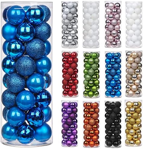 Briful 40PCS 4CM Christmas Baubles, Christmas Tree Decorations Xmas Hanging Ornaments Small Shatterproof Balls for Home Festival Gifts Christmas Decorations