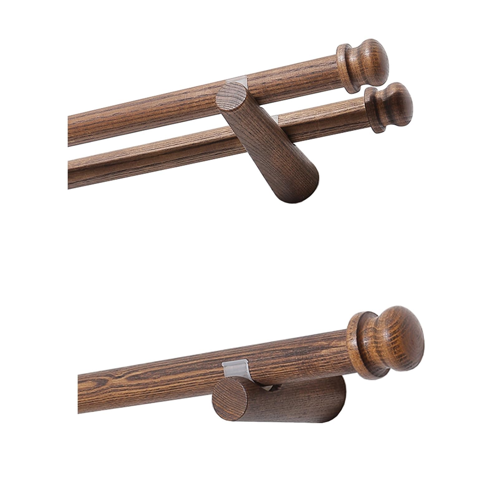Set di aste in legno massiccio con staffe e C, 160 cm, perfette per decorare la casa e il trattamento delle finestre