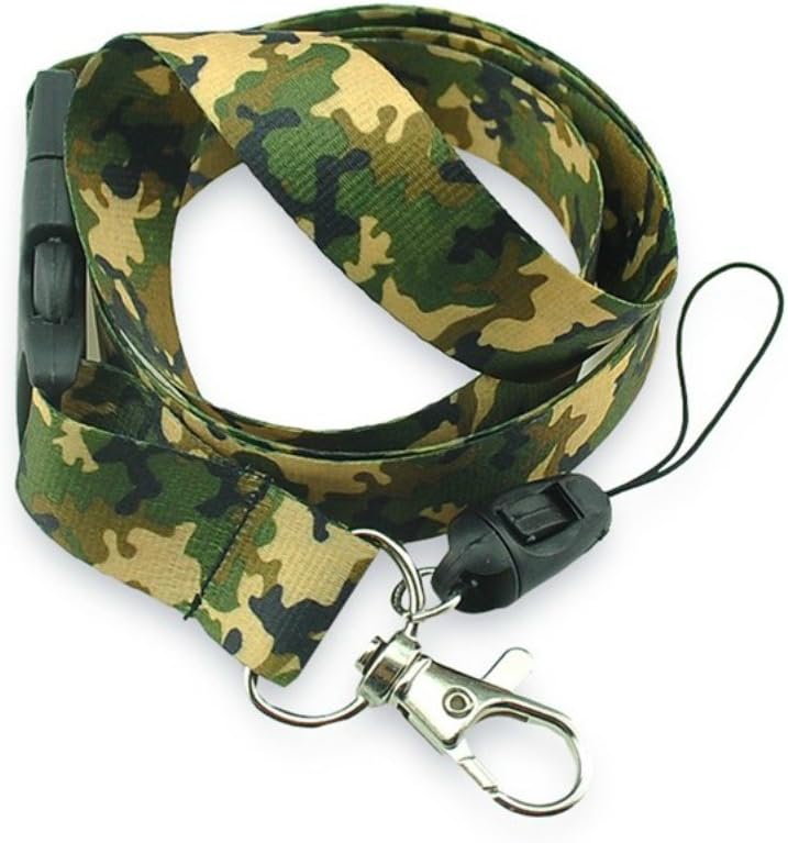 Green Mobile Phone Neck Strap/ Lanyard With Camouflage Motif Pack of 1
