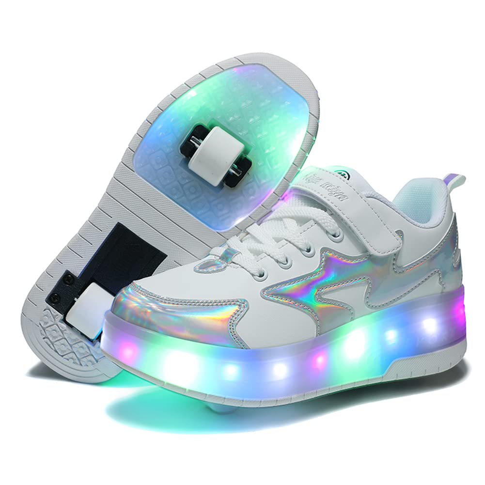 Kowo Wielokolorowe buty z diodami LED dla chłopców i dziewczynek, wrotki, rozmiar 10-6, unisex, buty sportowe, 35 EU