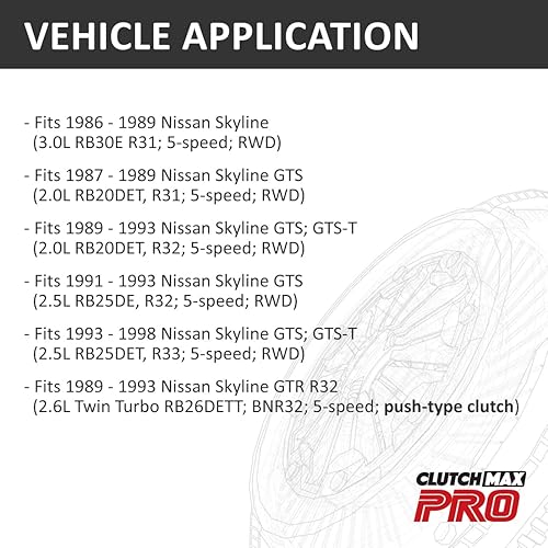 Miniatura 2 de ClutchMax PRO Performance Chromoly - Volante de embrague compatible con Nissan Skyline GTS GTS-T GTR R32 R33 RB20DET RB25DE RB25DET de 5
