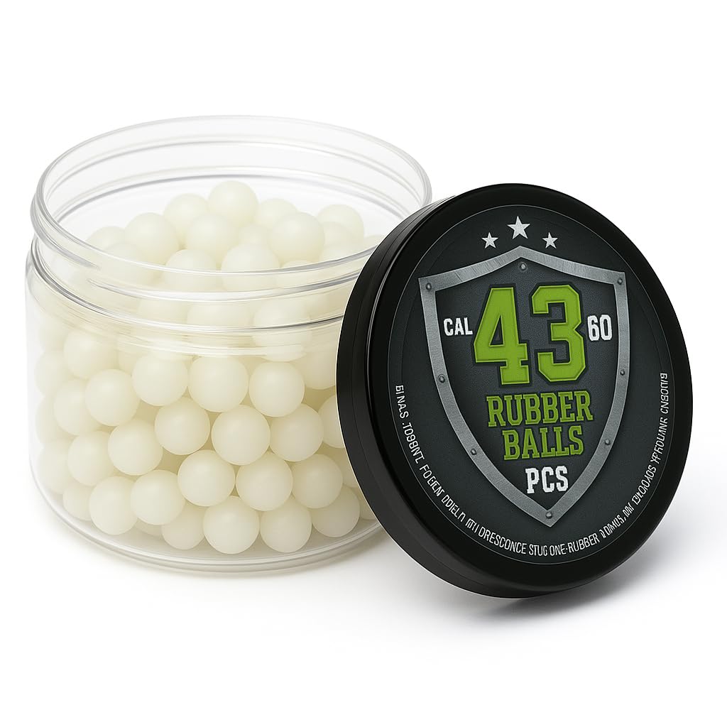100 x Rubber Balls Glowing in The Dark Fluorescent Paintballs Resuable for Night Training Self and Home Defense Pistols in 43 Caliber
