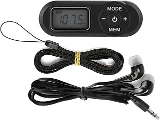 ciciglow Mini FM Radio, DSP LCD Digital LCD Digital Portable 1.1inch Pocket Radio Music Player Black with Earphone