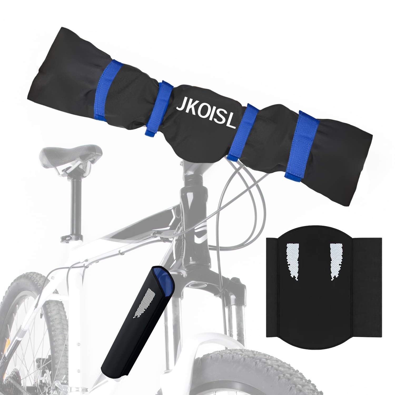 Osłona akumulatora roweru elektrycznego [dla ram o obwodzie 32-40 cm] + osłona kierownicy roweru elektrycznego, 2-częściowy zestaw ochronny do transportu roweru elektrycznego JKOISL