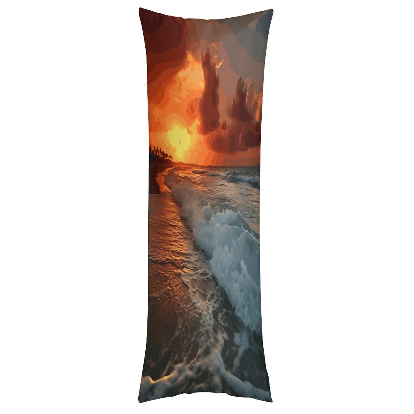 LDGSUPH The Beach Sunset Pillow Cases Soft Pillowcase with Invisible Zipper Wrinkle Resistant Pillow Covers Breathable Removable Pillow Protector for Bed Sofa Car 20"x54"