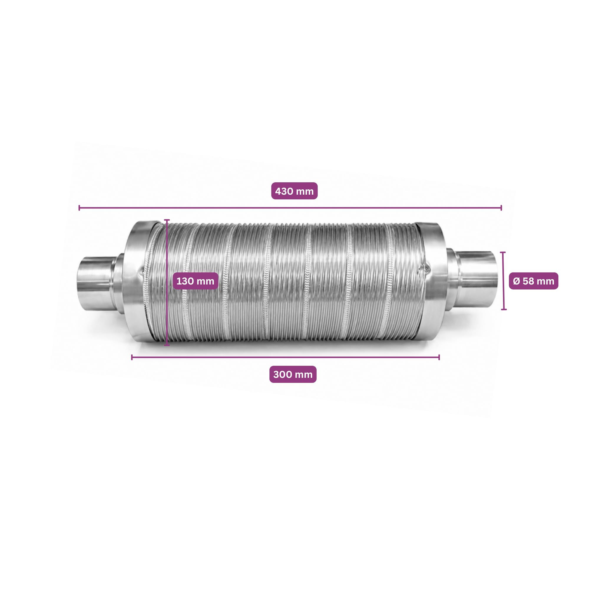 Autoterm Warmluftschalldämpfer Telefonieschalldämpfer Schalldämpfer 60mm für Warmluftschlauch der Standheizung Luftheizung