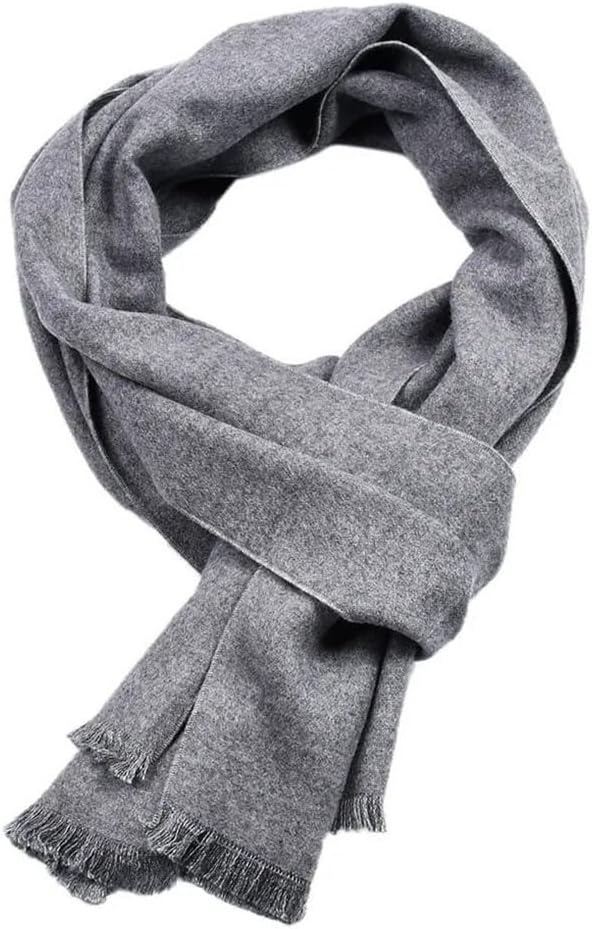 DBFBDTU Solid Color Cashmere Scarf Winter Warm Neckerchief Navy Black Shawl Scarf For Men Casual Business Scarves Wraps