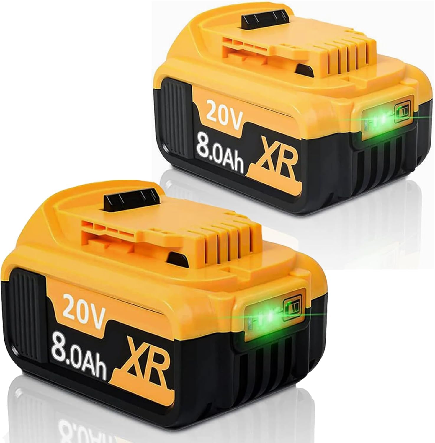 2X 18V 8.0Ah/8000mAh Li-Ion replacement battery for Dewalt battery 18V DCB182 DCB200 DCB184 DCB101 DCB107 DCB112 DCB105 DCB115 DCB203