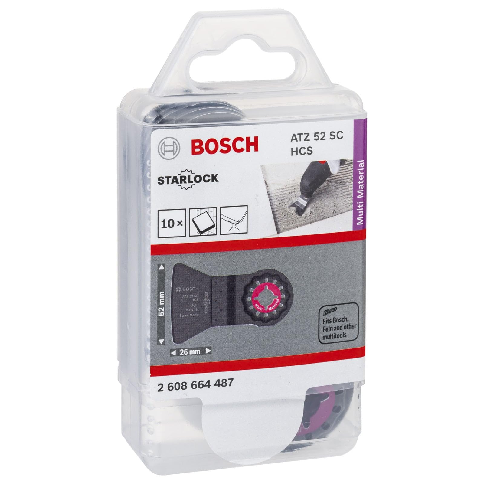 Bosch Professional 2608664487-ATZ 52 SC Multimaterial 10uds Nero