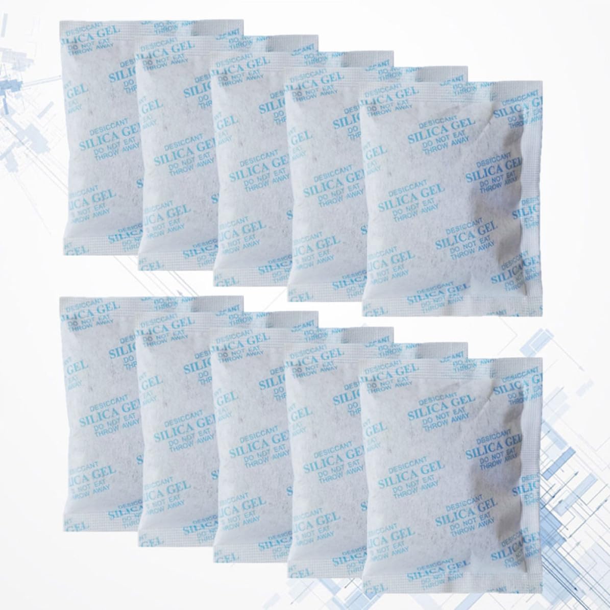 100 Pezzi Essiccante Gel di Silice 10g Bustine Non Tessuto Assorbitore di Umidità per Armadi e Cassetti Protezione Sicura Contro Muffa e Condensa