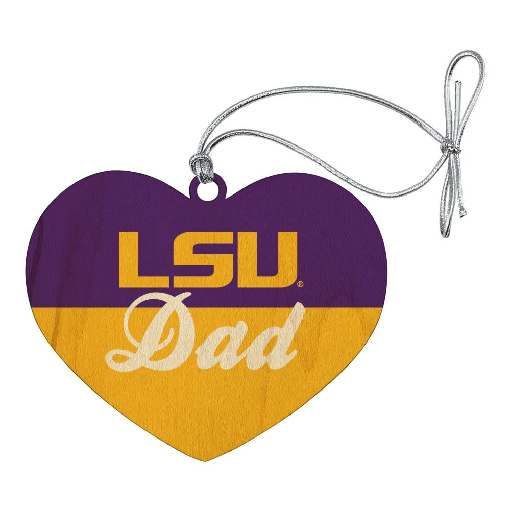 GRAPHICS & MORE LSU Dad Heart Love Wood Christmas Tree Holiday Ornament